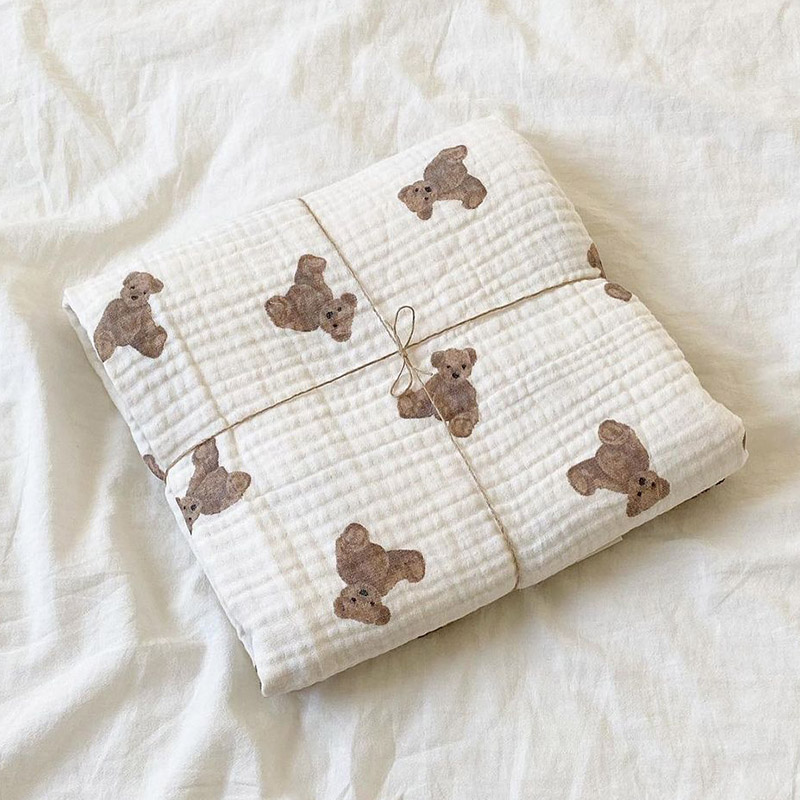 Swaddle Blanket Muslin - Selimut Bayi Motif Beruang Selimut Bayi
