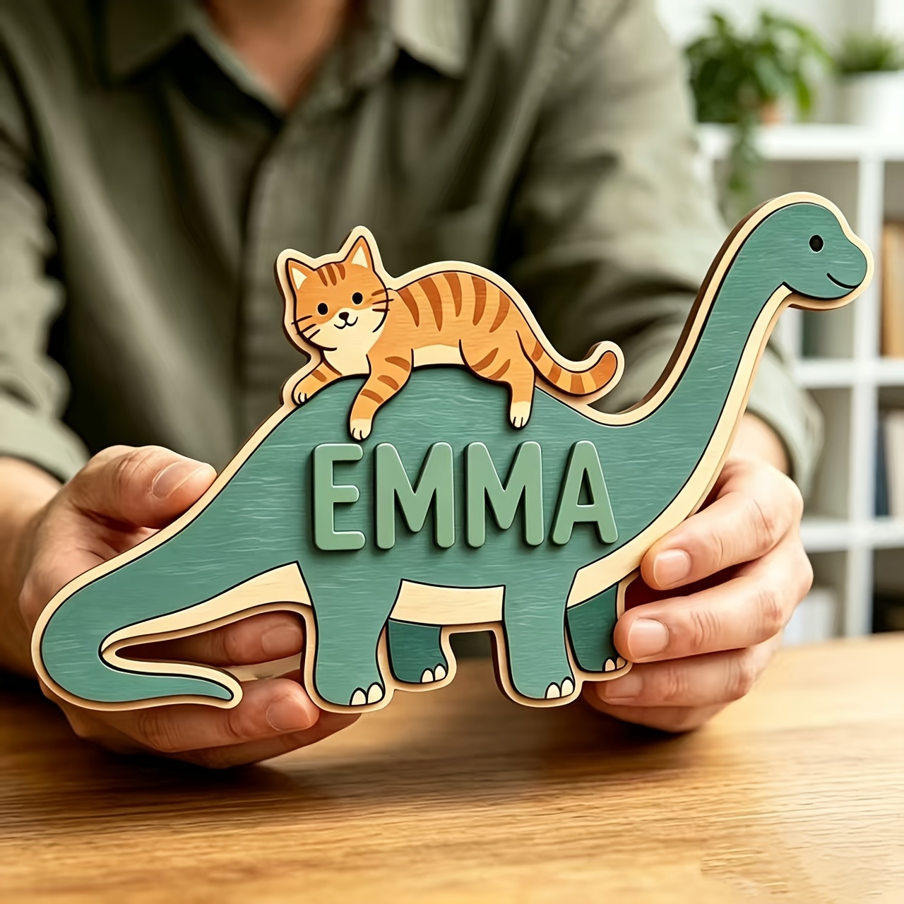 Baby Nursery - Papan Nama Kamar Bertema Kucing Mengendarai