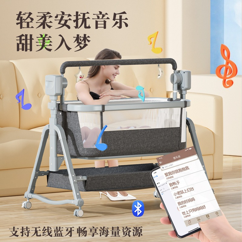 Bassinet Bedside Sleeper - Ayunan Bayi Elektrik Multi-Fungsi, Tempat Tidur