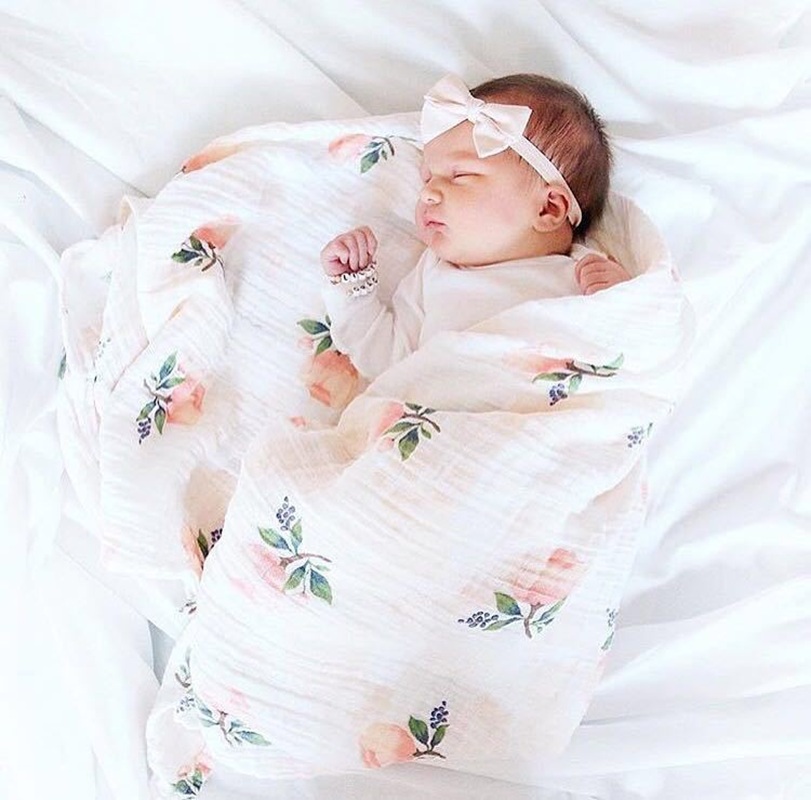Swaddle Blanket Muslin - Selimut Bayi Swaddle Rose 120x120cm 70%