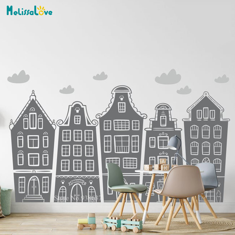 Baby Nursery Package - Stiker Rumah Skandinavia & Awan Kamar