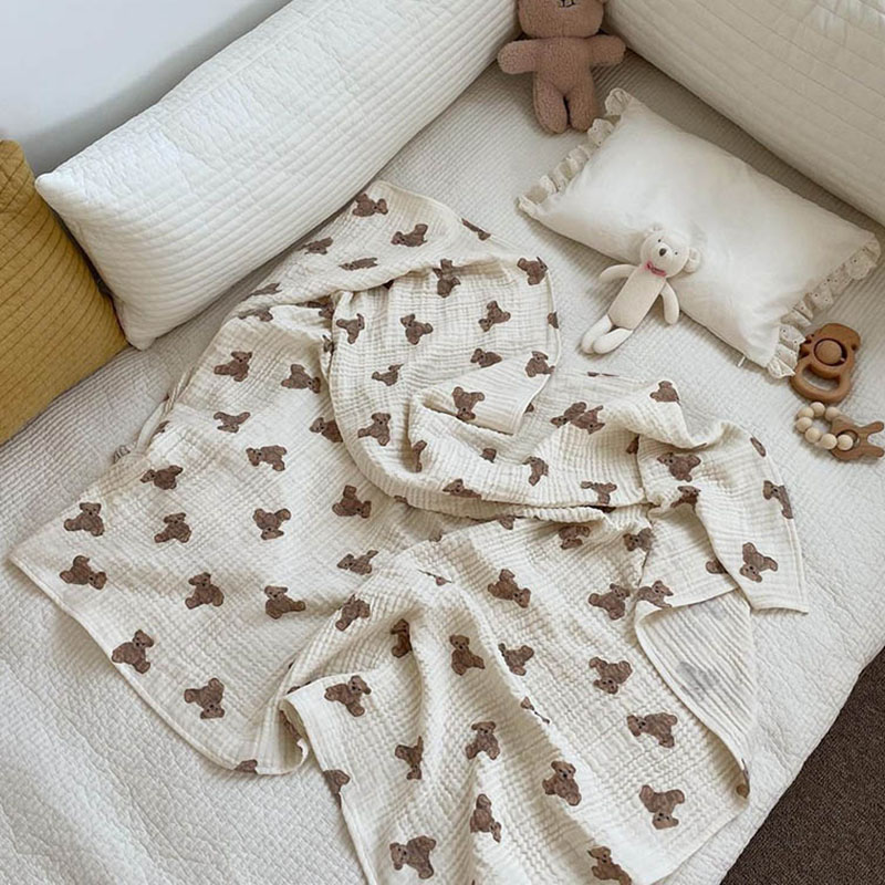 Selimut Bayi Motif Beruang Sel - Swaddle Blanket Muslin ulasan dan harga