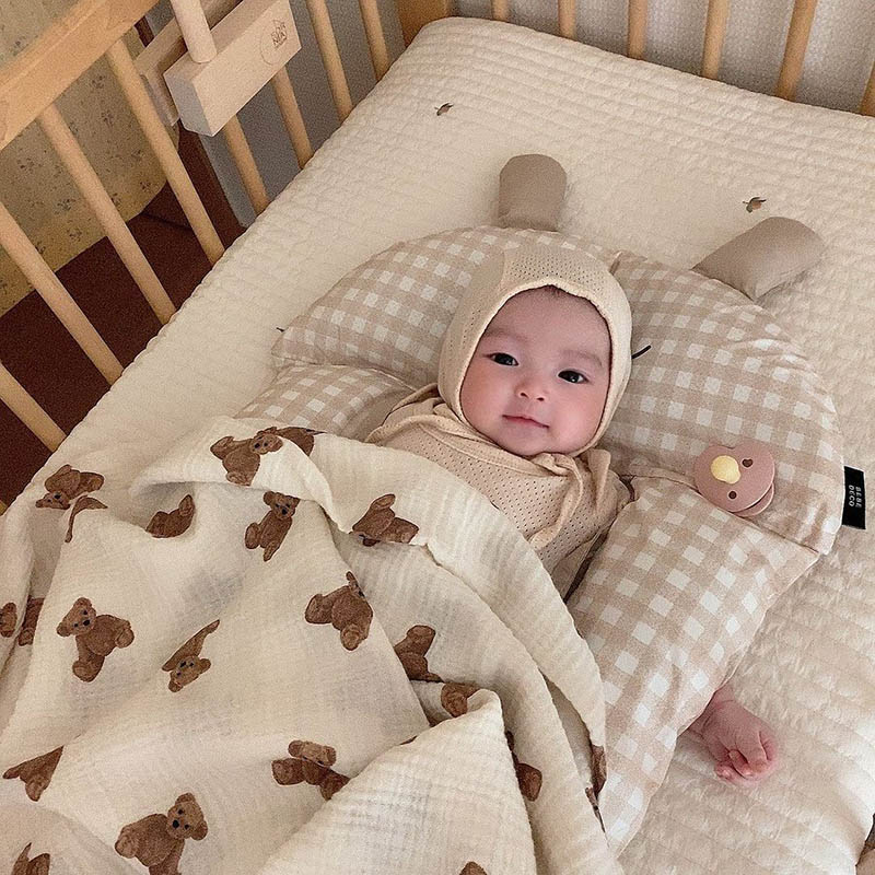 Selimut Bayi Motif Beruang Sel - Swaddle Blanket Muslin ulasan dan harga