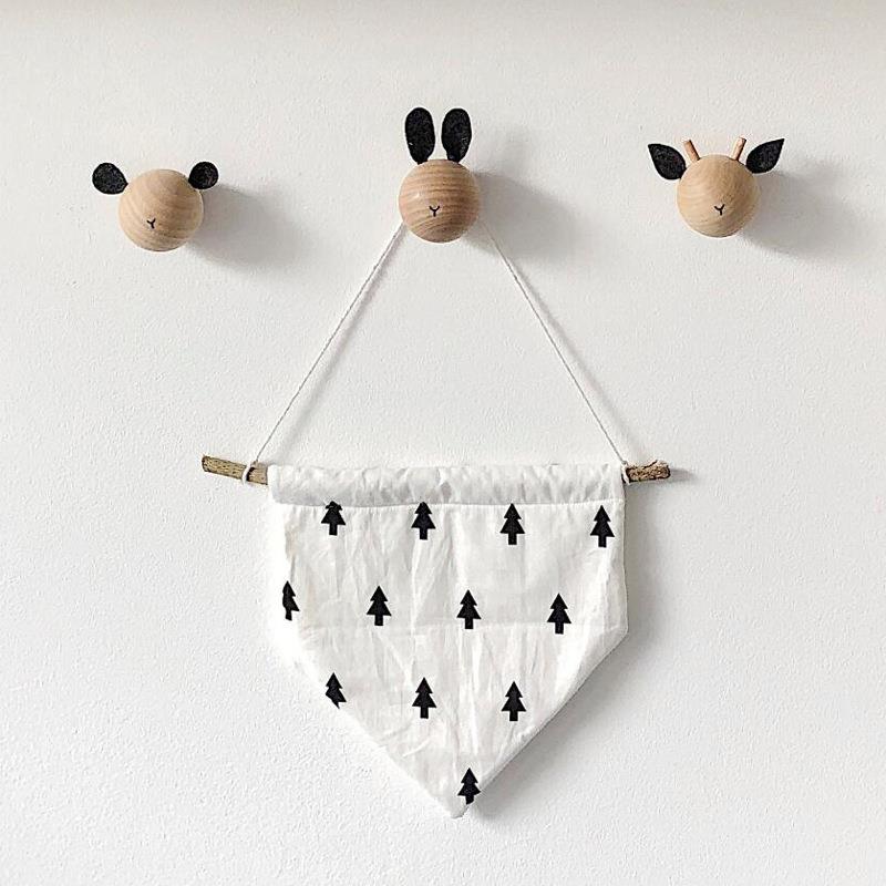Gantungan Dinding Kayu Minimal - Baby Nursery Hooks ulasan dan harga