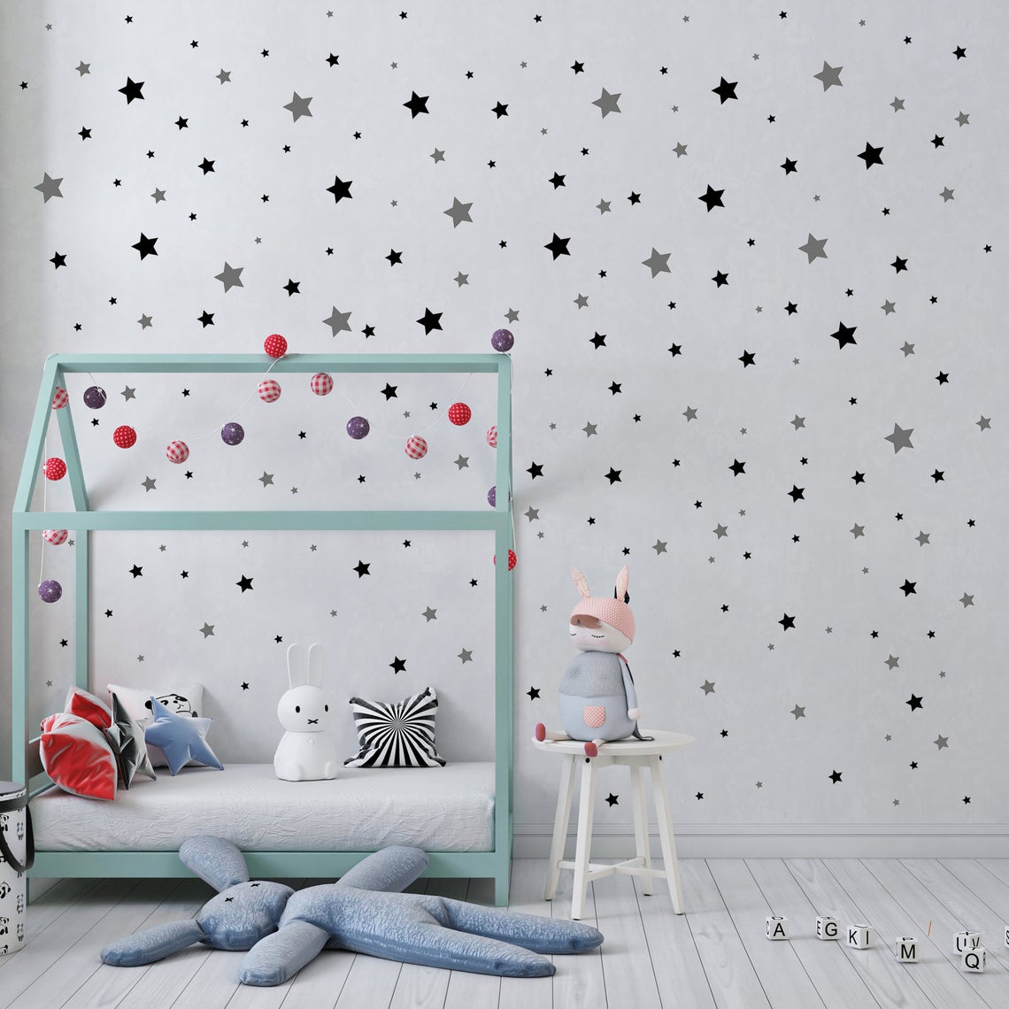 Stiker dinding bintang kartun  - Baby Nursery Package ulasan dan harga