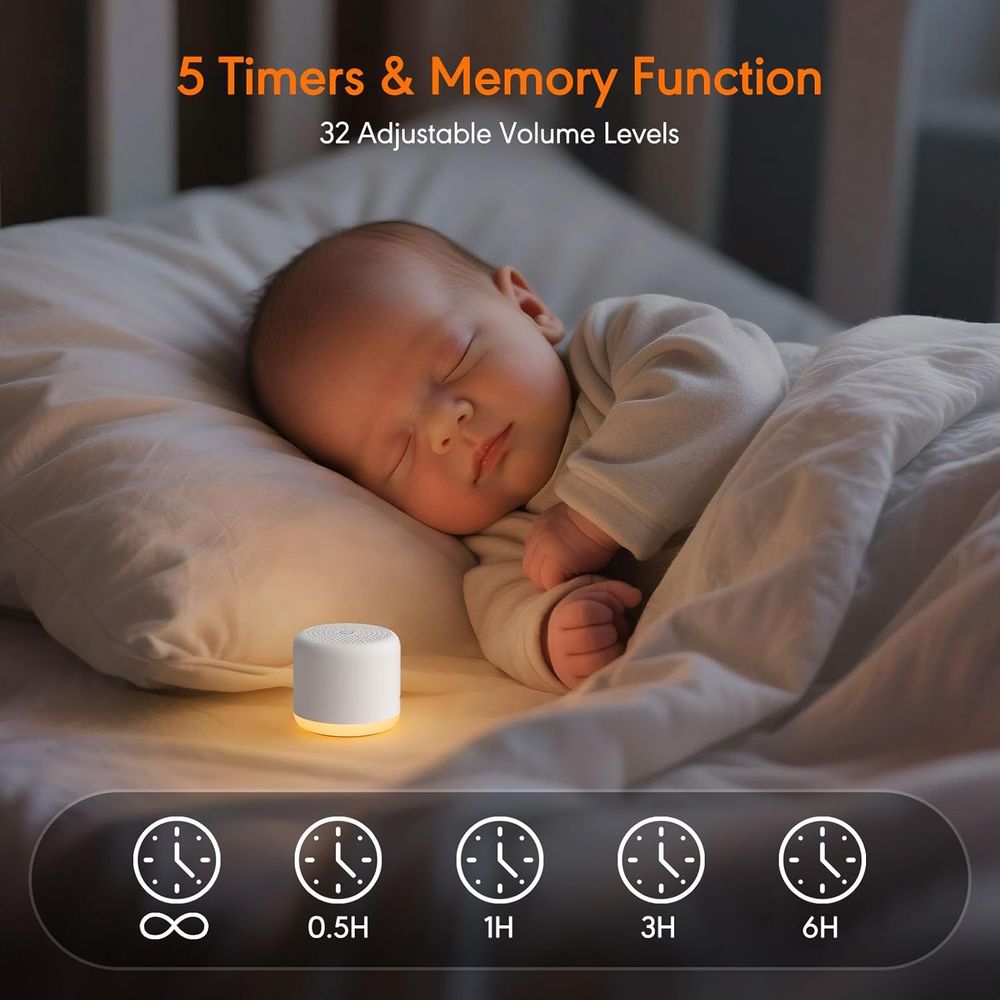Mesin Suara Putih dengan Lampu - Baby Sound Machine White ulasan dan harga