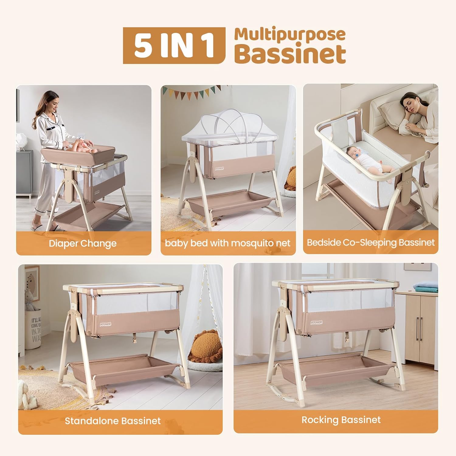 Tempat Tidur Bayi, 5 in 1 Temp - Bassinet Bedside Sleeper ulasan dan harga