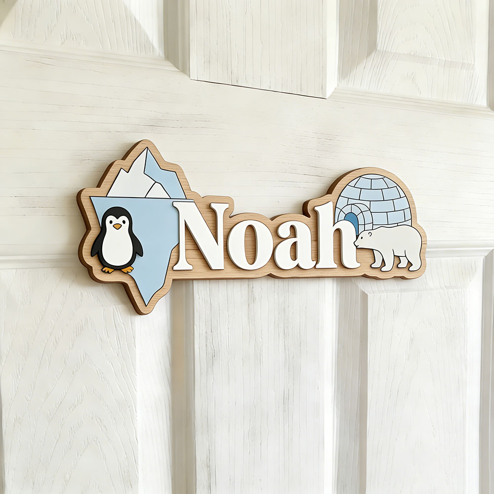 Papan Nama Kustom Penguin Arkt - Baby Nursery ulasan dan harga