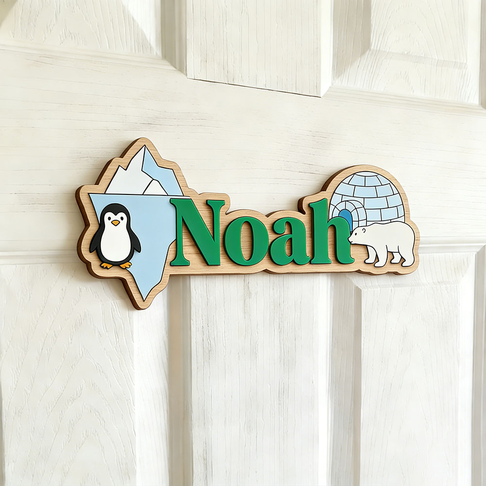 Papan Nama Kustom Penguin Arkt - Baby Nursery ulasan dan harga