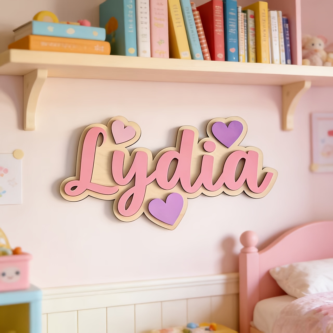 Papan Nama Hati Gradasi Person - Baby Nursery ulasan dan harga