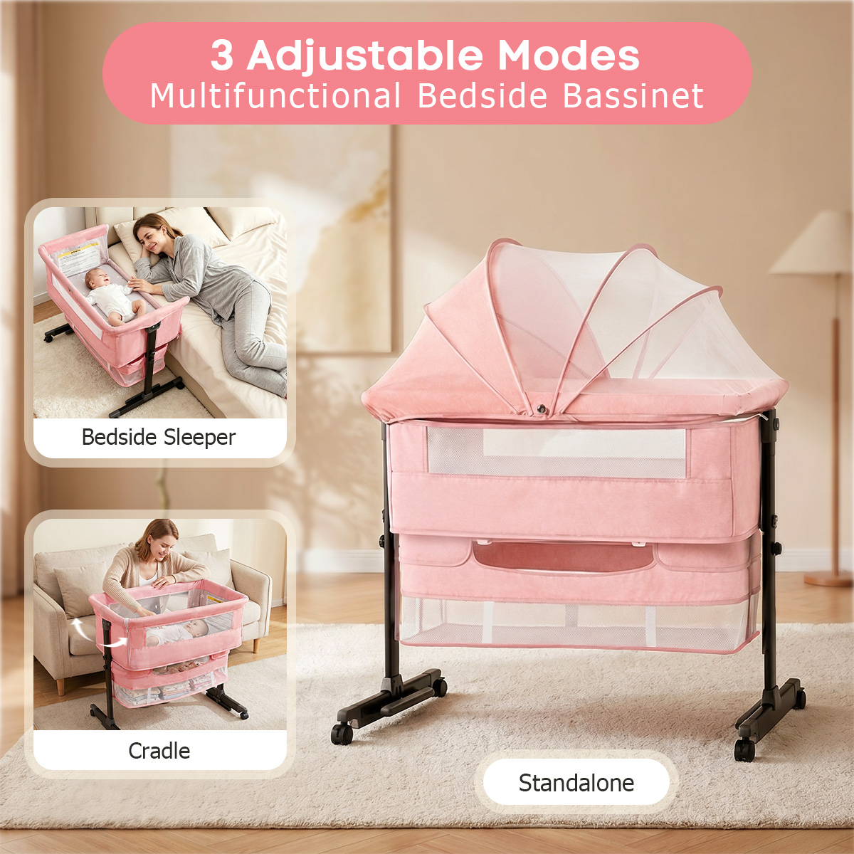 Tempat Tidur Bayi Portabel Kma - Bassinet Bedside Sleeper ulasan dan harga