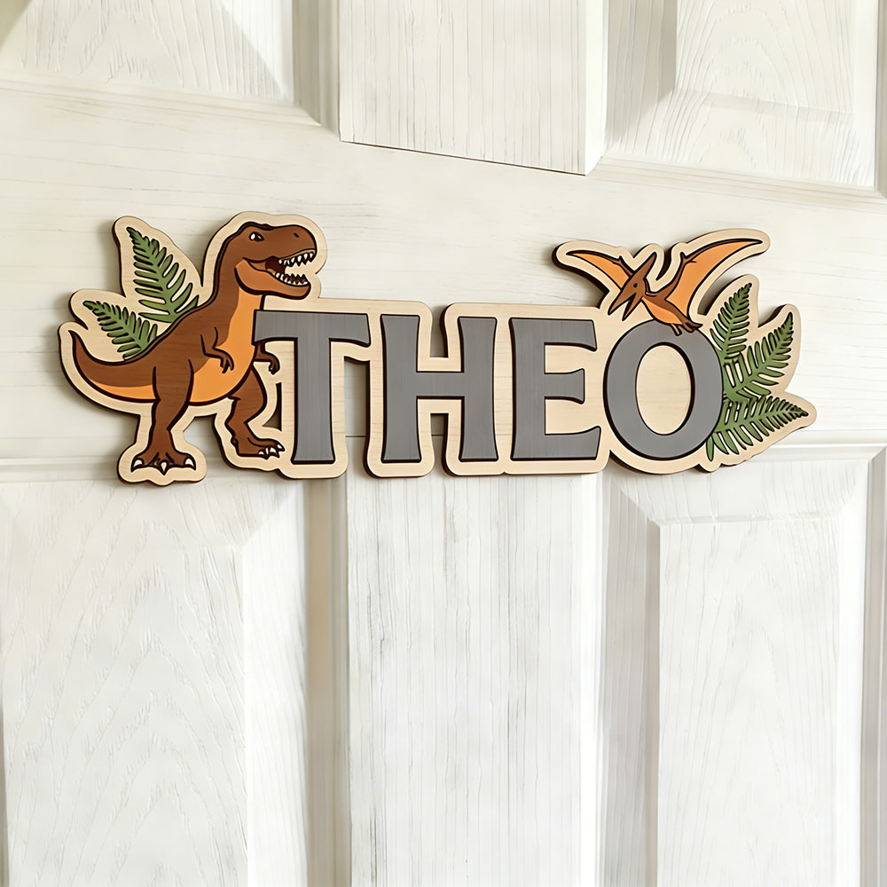 Tanda Nama Dinosaurus yang Dip - Baby Nursery ulasan dan harga