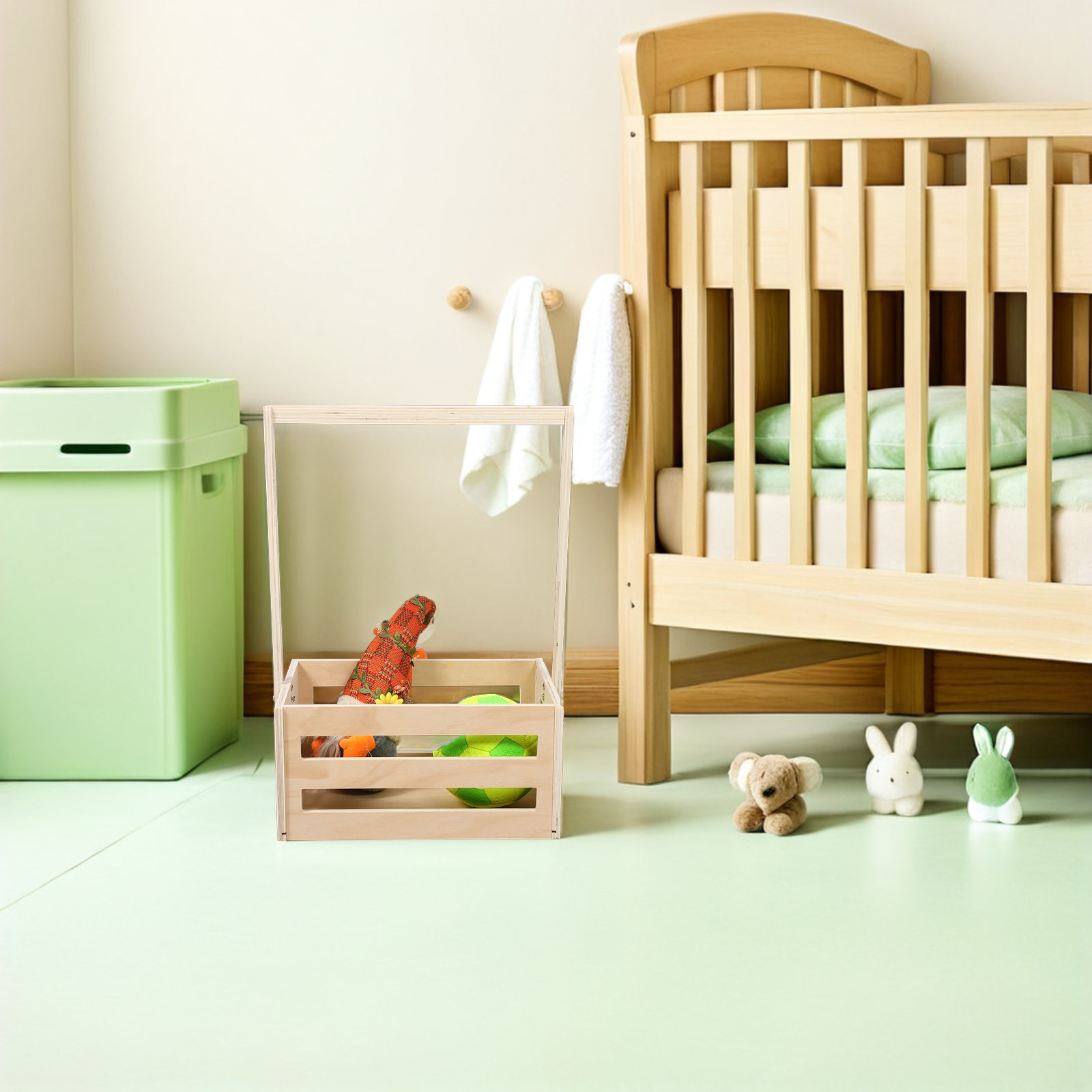 Kotak Penyimpanan Bayi Kayu Vi - Baby Nursery Storage ulasan dan harga