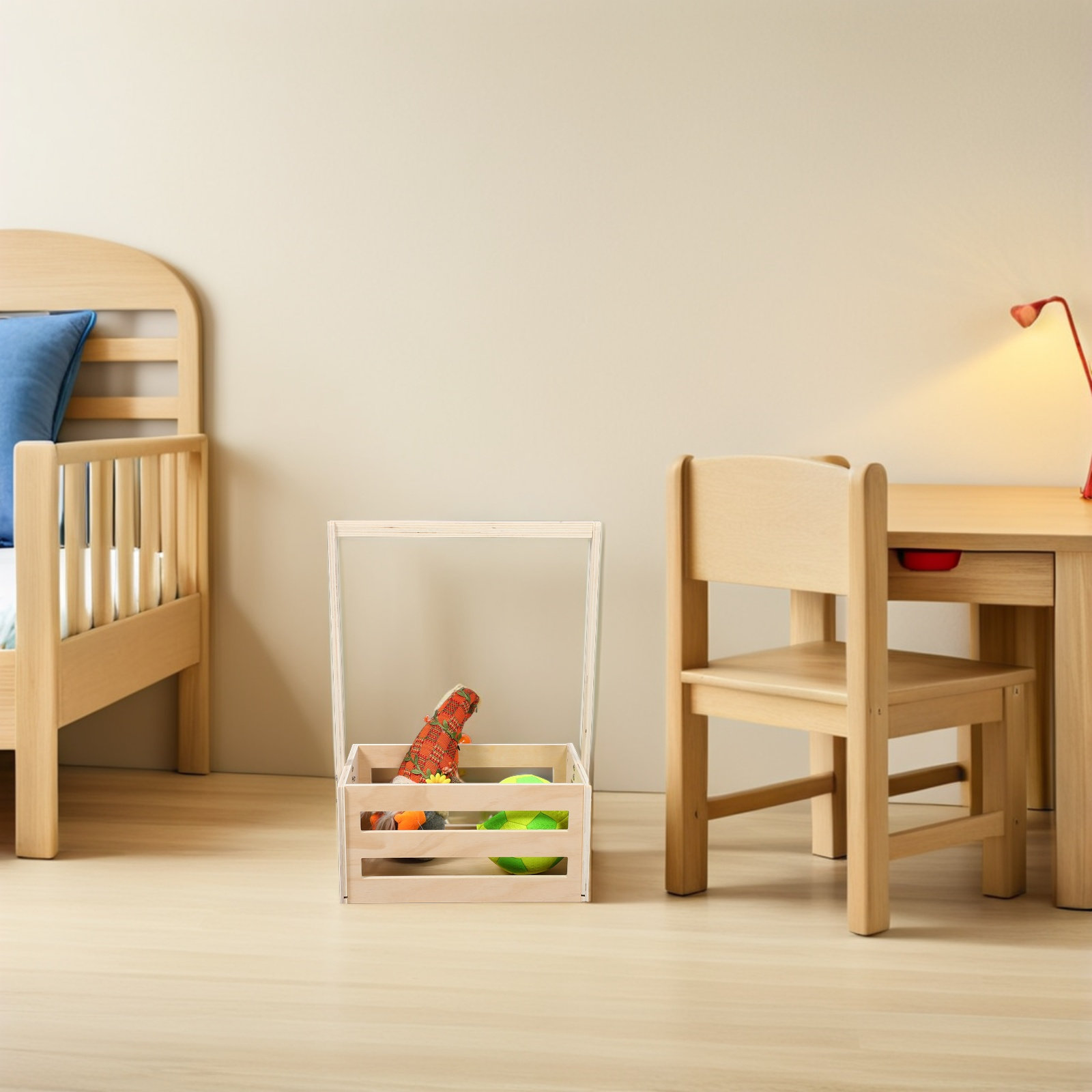 Kotak Penyimpanan Bayi Kayu Vi - Baby Nursery Storage ulasan dan harga