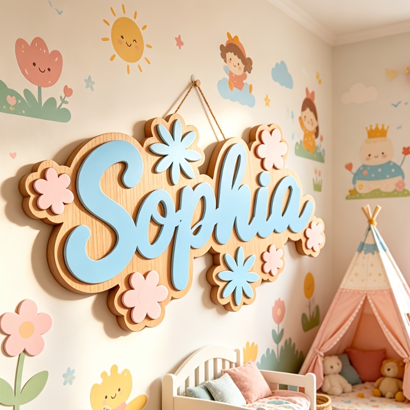 Papan Nama Kamar Bertema Bunga - Baby Nursery ulasan dan harga